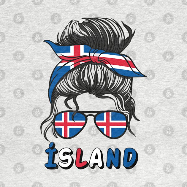 Island Iceland Flag Girls Icelandic Girl Kids by qwertydesigns